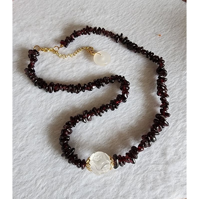 NATURAL CRYSTAL GARNET NECKLACE 天然石榴石項鍊 女款