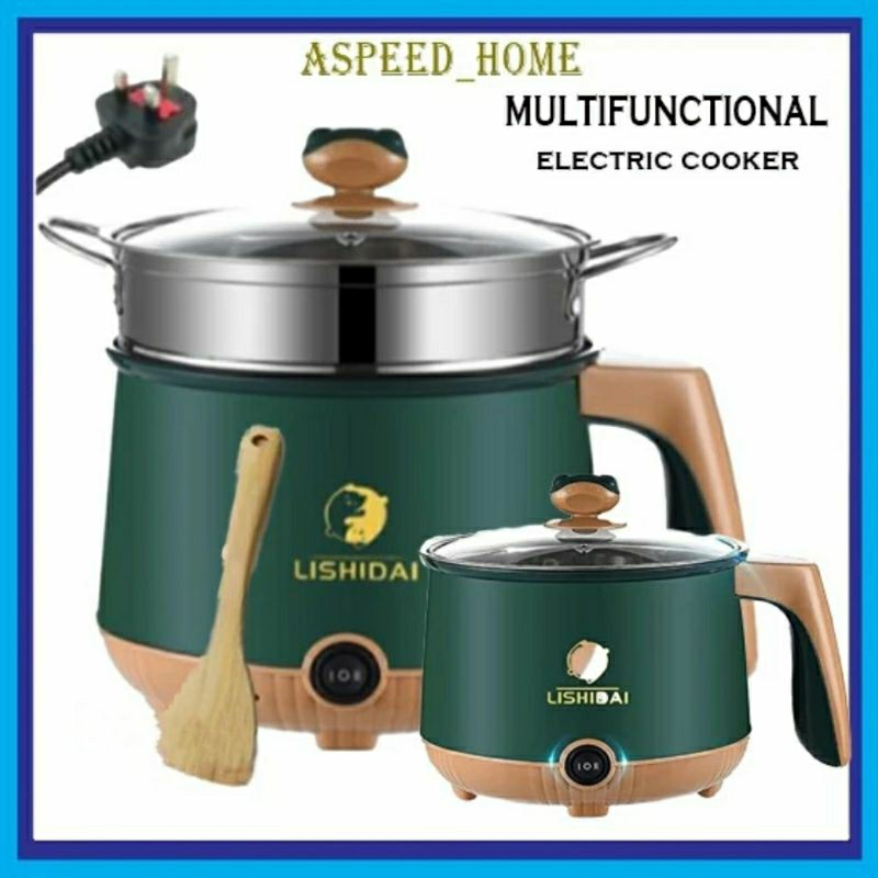 Aspeed-𝗞𝗢𝗥𝗘𝗔 Mini Cooking Pot Electric Rice Cooker Steam Rice Soup Non Stick Steamboat Periuk Nasi StiElektrik 电饭锅煲火