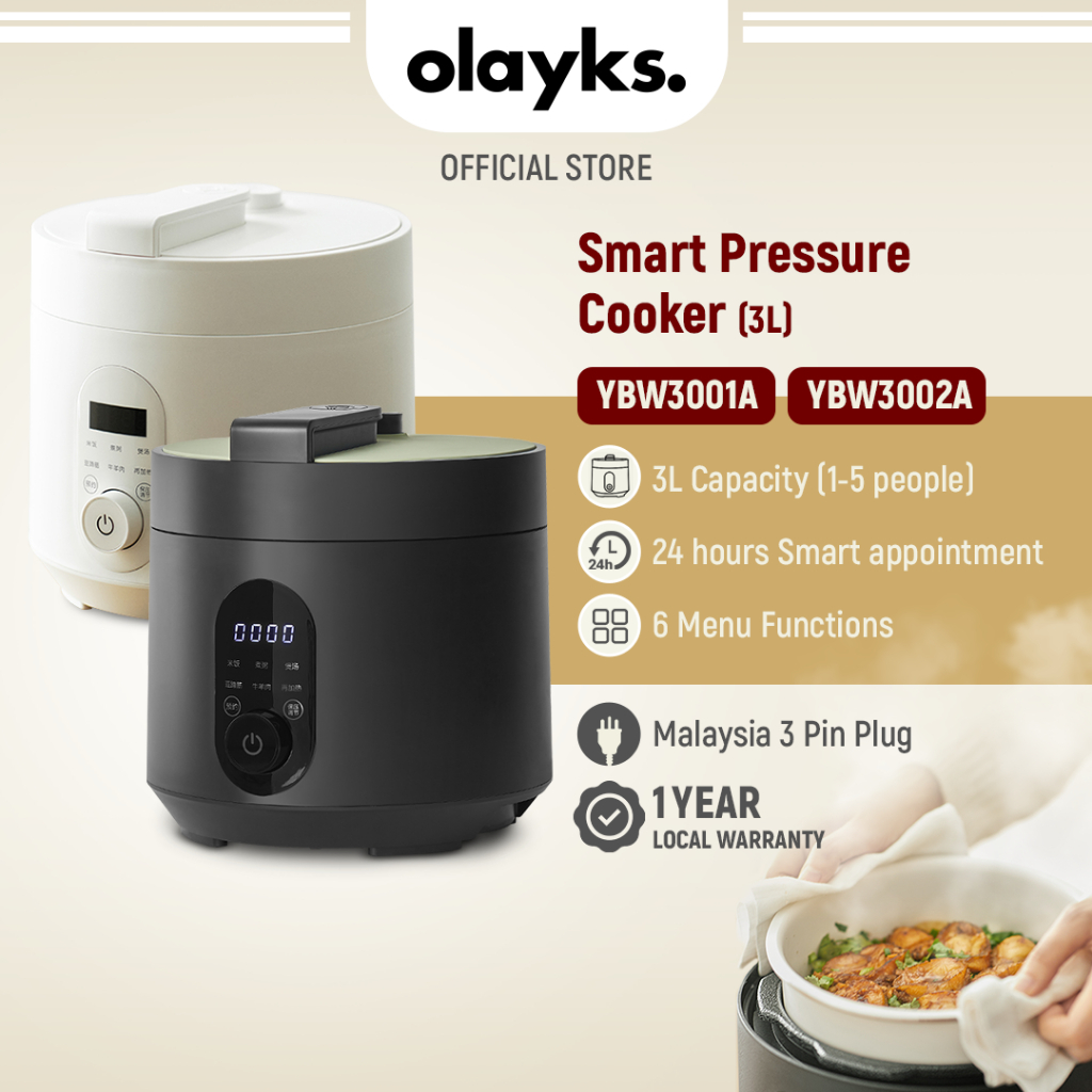 Olayks 3L Electric Pressure Cooker Mini Pressure Cooker Multifunction Rice Cooker 电压力锅 高压锅 电饭锅 电饭煲