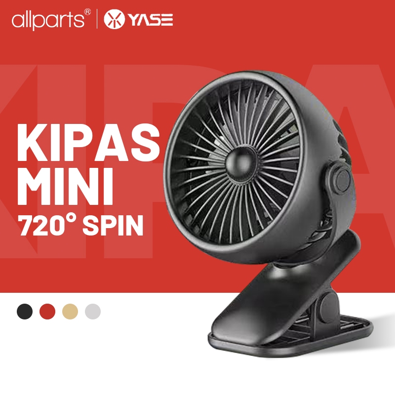 720° Spin LED Light Portable Hand Mini Clip Cooling Fan Baby Stroller Office Table USB Charge Small Kipas YS2218
