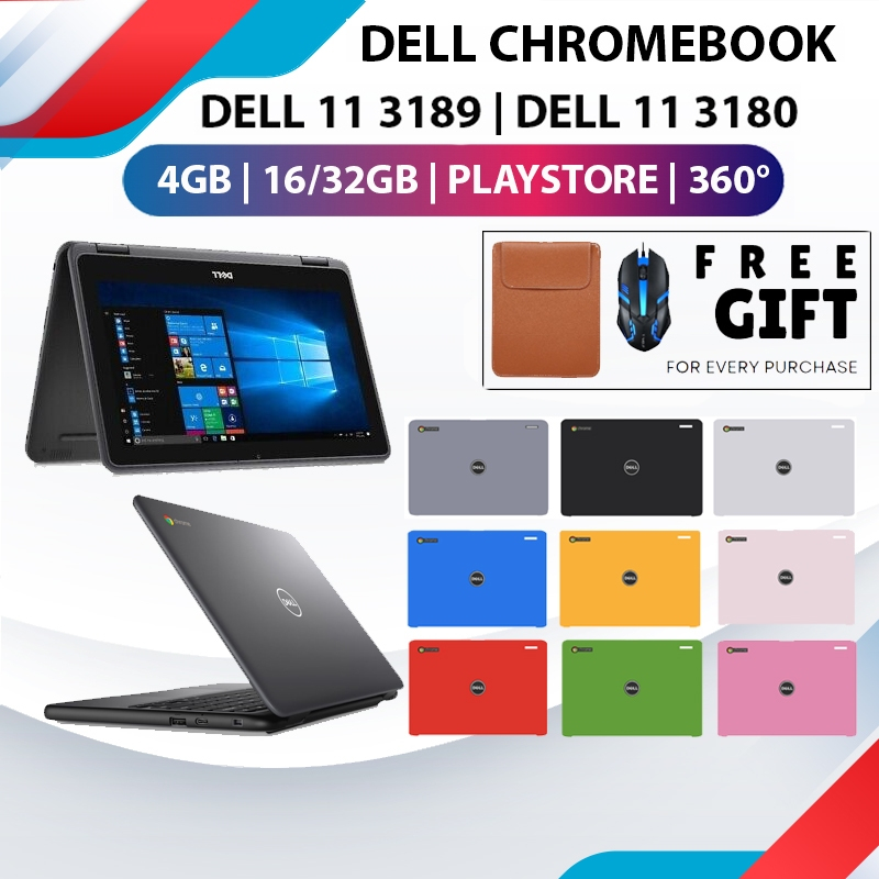 Dell Chromebook 11 3180 3189 (Touch) - Intel Celeron / 4GB RAM / 32GB SSD Budget Laptop Notebook Murah Chrome Book