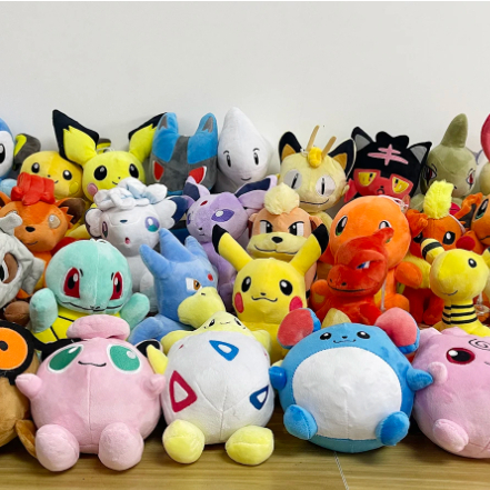 Pokemon Pikachu Bulbasaur Charmander Squirtle Pichu Mewtwo Plush Stuff Figure Soft Baby Toy Gift Doll Patung Mew Gengar