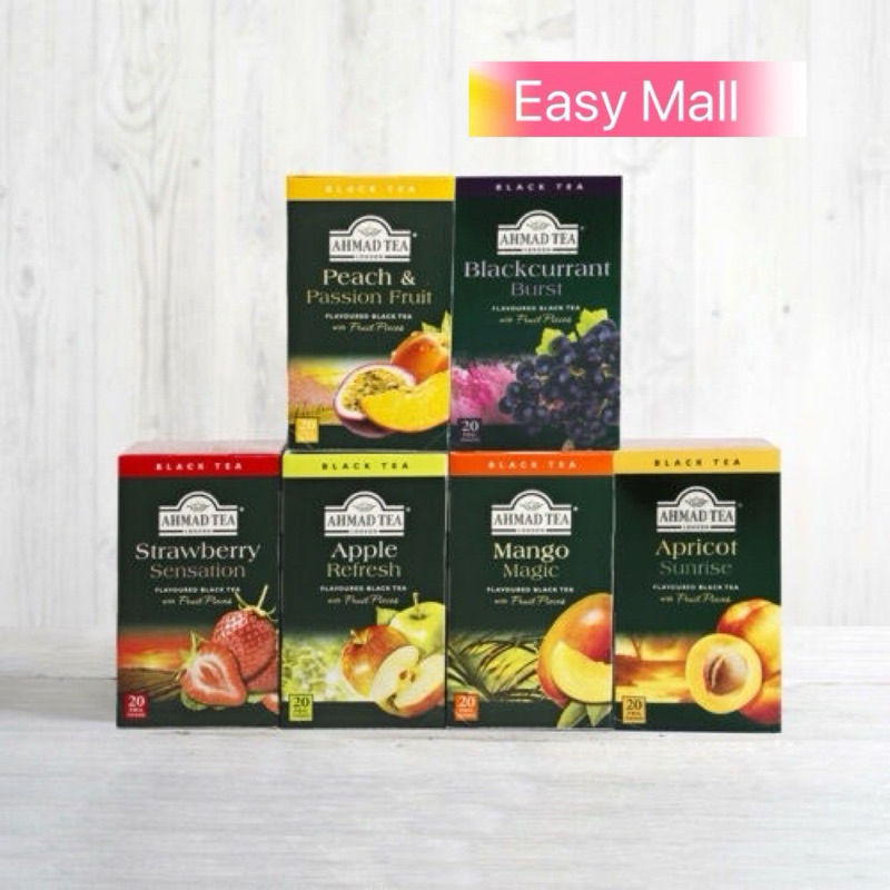 AHMAD TEA 20 Fruit Black Tea - Fruit Tea/Sberry/Mango/P&Passion/Bcurrant/Lemon&Lime/raspberry exp 2026