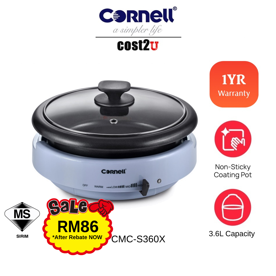 Cornell Blue Bae Series 3.6L Non Stick Multi Cooker CMC-S360X Food Steamer Deep Fryer Periuk Pelbagai