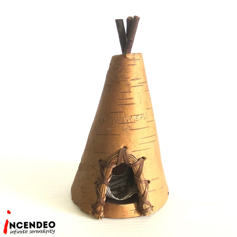 Vintage Canada Handmade Wood Birch Bark Teepee