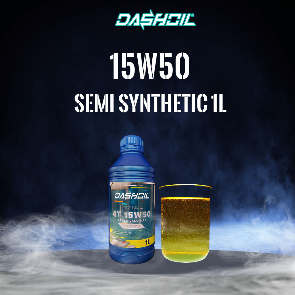 DashOil 4T 15w50 1L Semi Synthetic SN Motorcycle Engine Oil Minyak Hitam Pelincir Motor Motosikal LC135 Y15 DASH WAVE