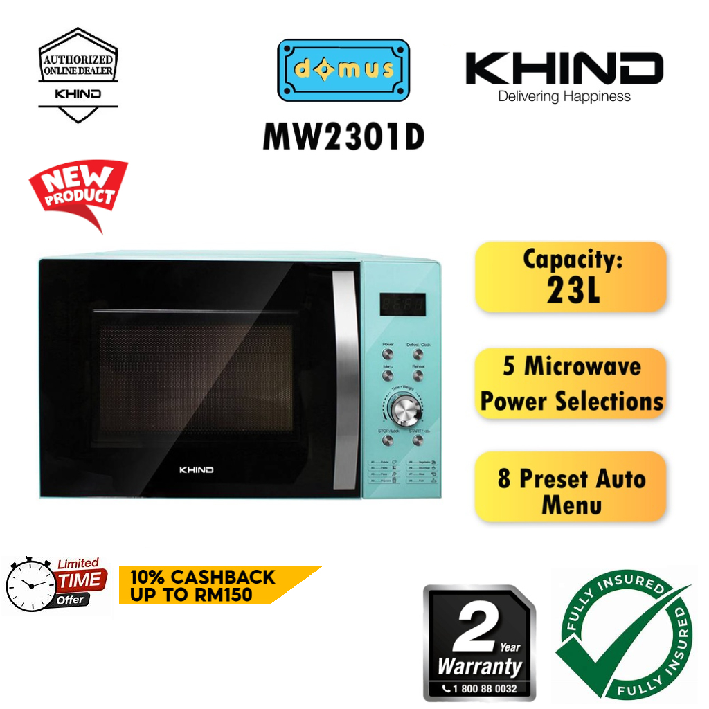 [NEW] Khind Digital Microwave Oven 23L With Defrost Easy Clean Mikrowave 微波炉 MW2301D