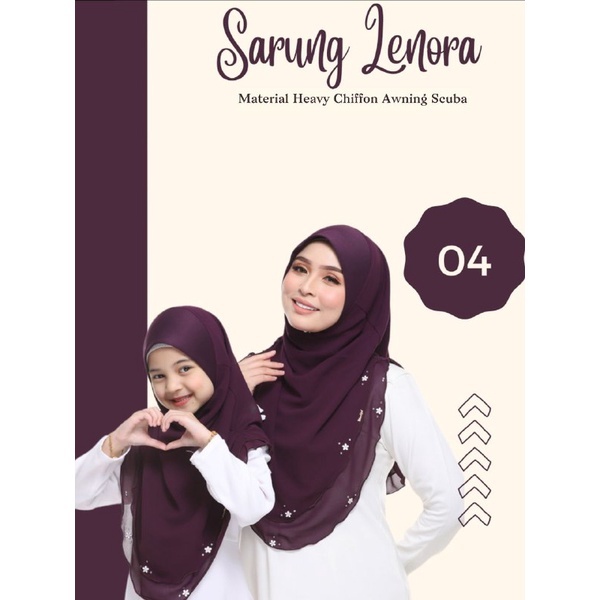 SARUNG LENORA IBU ANAK KAIN HEAVY CHIFFON