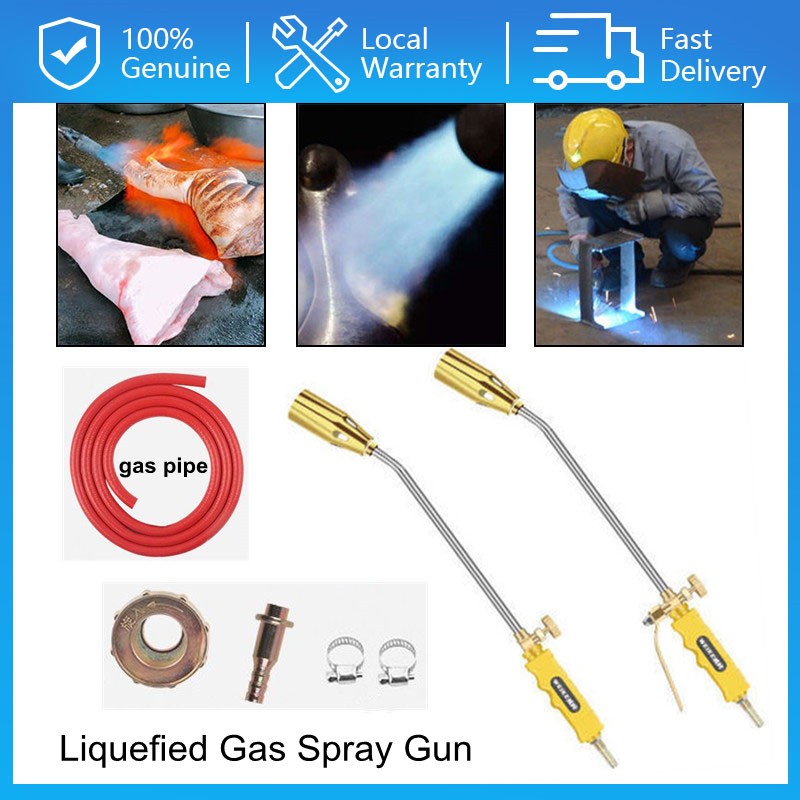 50mm Liquefied Gas Spray Gun Liquefied Gas Blow Blowtorch Flame Gun Torch Piezo Ignition Sprayer Welding Accessories