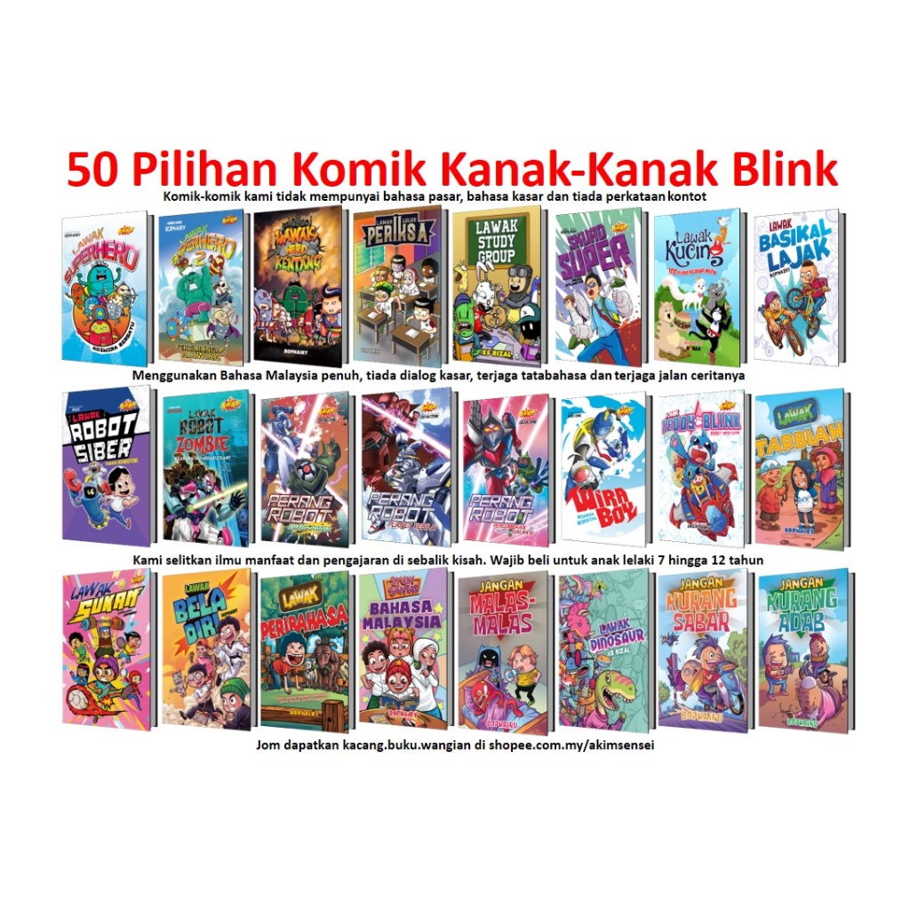 Lihat Video Buku 50 Pilihan Komik Blink Ain Maisarah Bophairy Cerita Kanak-kanak Bahasa Malaysia Komik Pendek 128ms