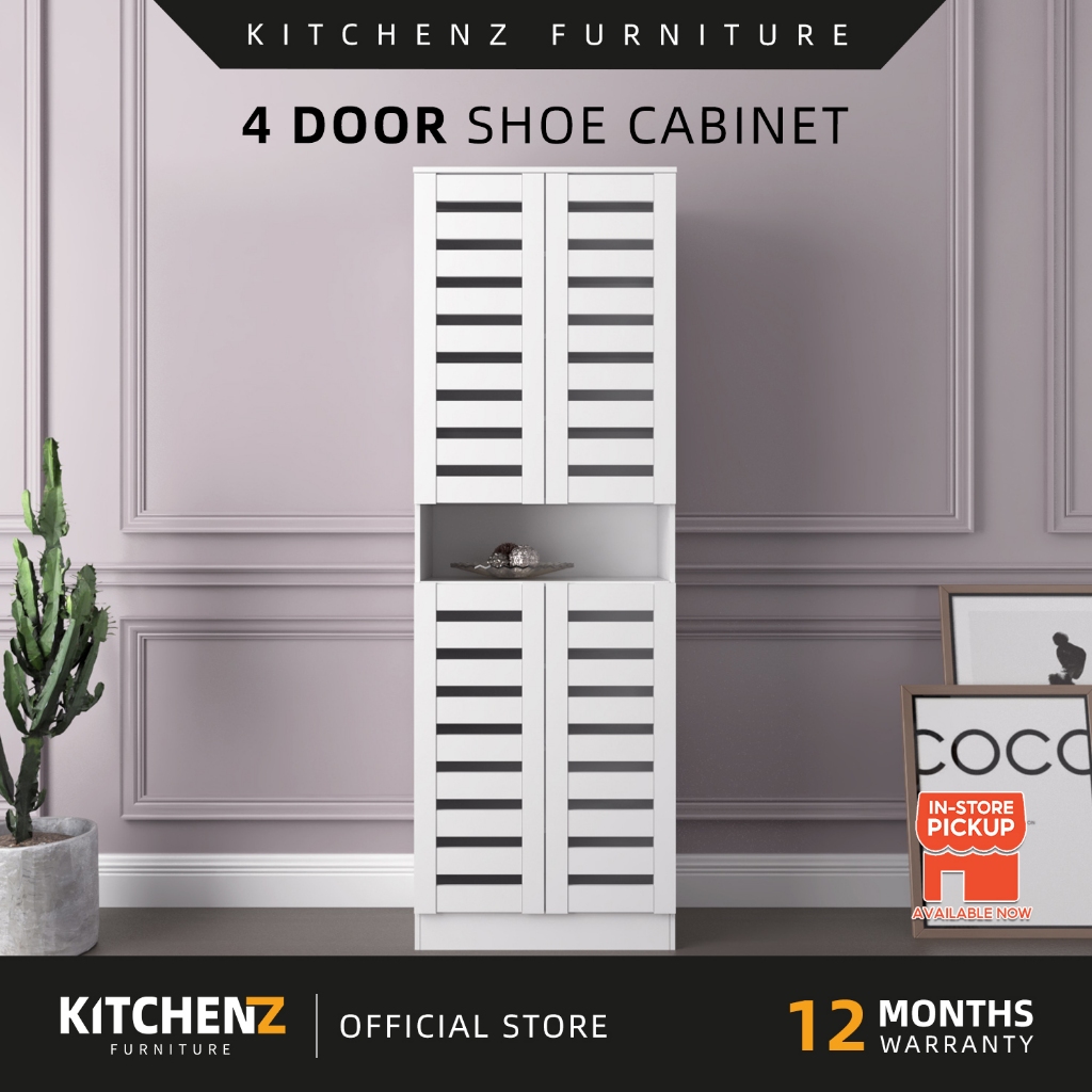 KitchenZ Kabinet Kasut Kayu Berlapis Pelbagai Guna dengan Pintu / Wooden Shoe Cabinet Multipurpose Storage