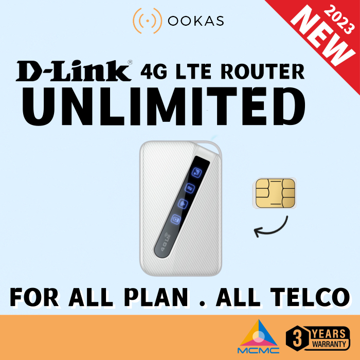 D-Link DWR-930M Unlimited For All Plan & Telco N300 4G LTE Portable SIM Wireless Modem MiFi WiFi Router MCMC & SIRIM