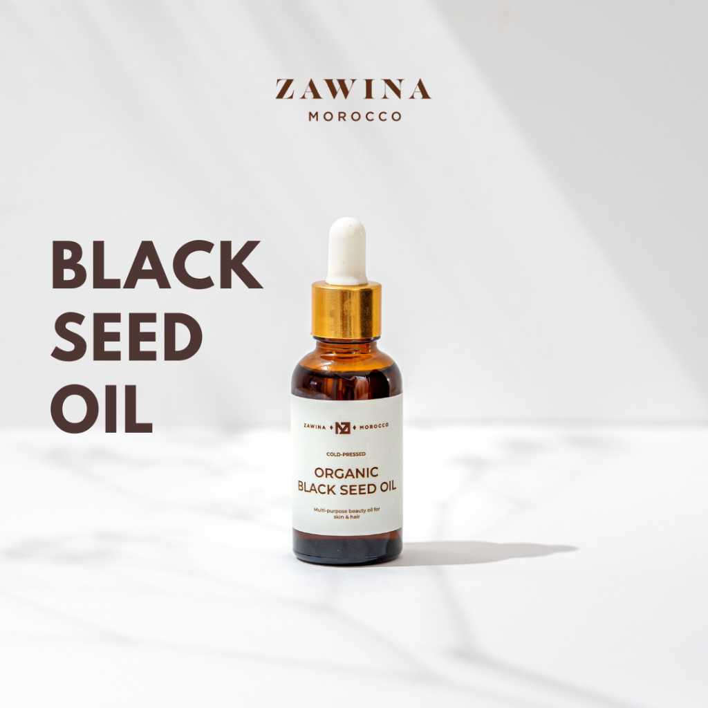 Zawina Morocco Black Seed Oil 100% Pure Botanical Oil Anti-Acne, Pigmentations, Dark Spot Remedy, Anti-Aging Face Oil