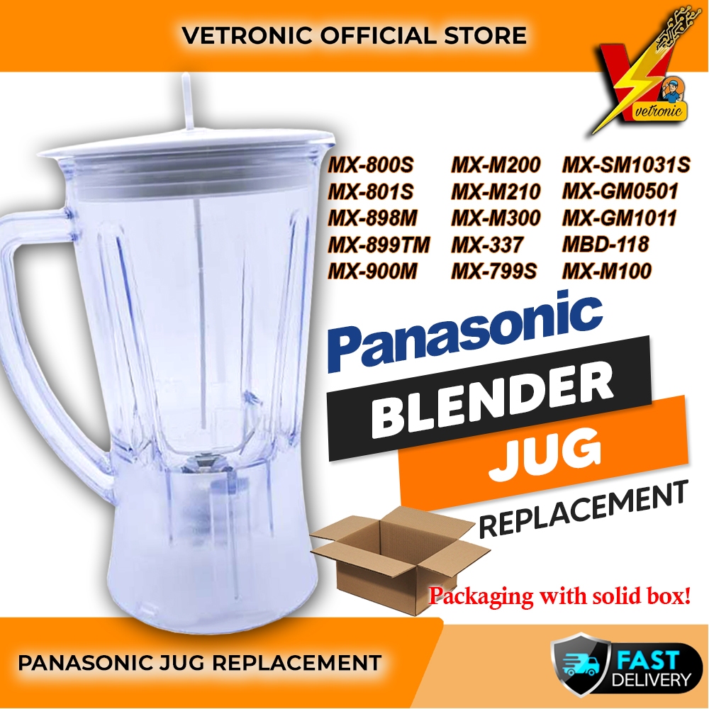Panasonic Replacement Blender Jug 1080 （4 BLADE / 6 BLADE) for MODEL MX-GM1011H 800S 801S 900M 898M SM1031S _0860008 搅拌杯