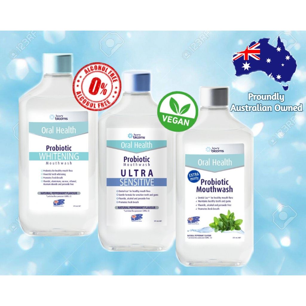 Henry Blooms, Oral Health, Probiotic Mouthwash, Regular/Sensitive/Whitening (375 ml)