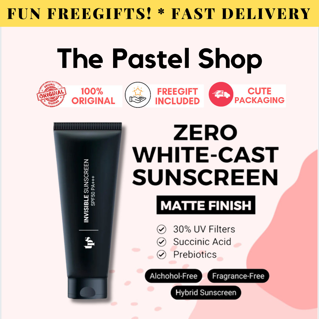 THE PASTELS SHOP Invisible Sunscreen SPF50 PA++++ 40ml tps Sensitive Skin Skincare Sunburn Uv