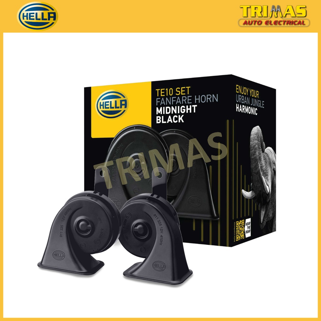 TRIMAS Original Hella Midnight Black Twin Tone BM BMW Snail Horn 12V Car Motorcycle Motor Kereta