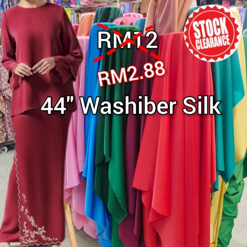 KAIN PASANG WASHIBER SILK BIDANG 44"(harga utk 0.5meter)