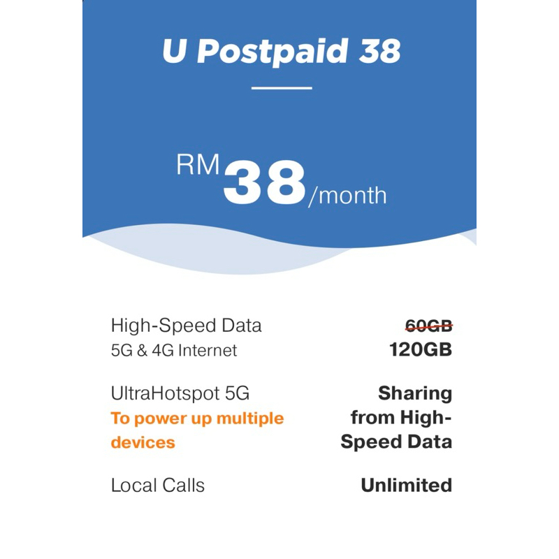 UMOBILE POSTPAID 38 (120GB) 4G/5G