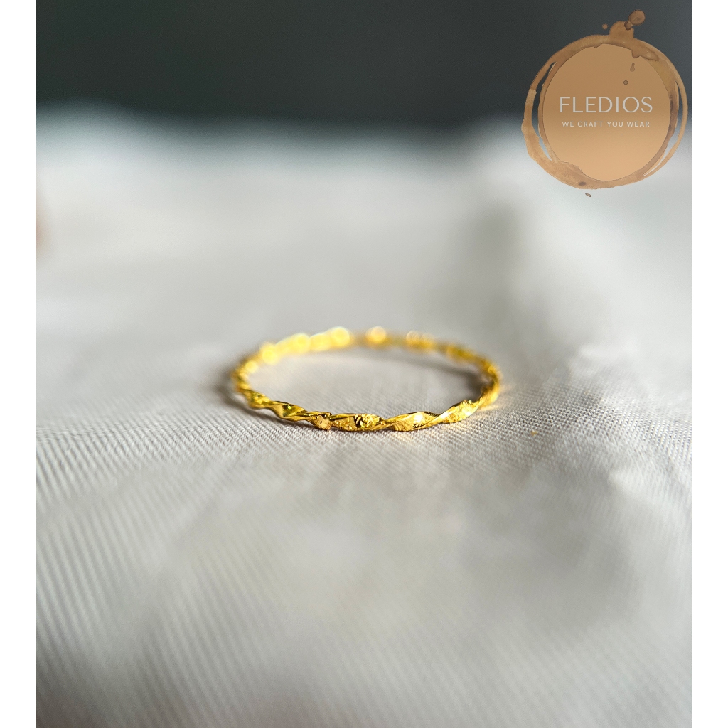 FLEDIOS Cincin Emas 916 Minimalis / FLEDIOS 916 Gold Ring Minimalist Cincin Emas 916 Original