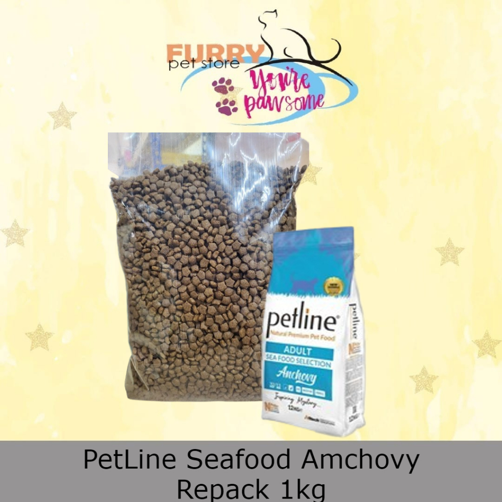 [ Repack 1kg ] Petline Seafood Anchovy Selection Adult Cat Food