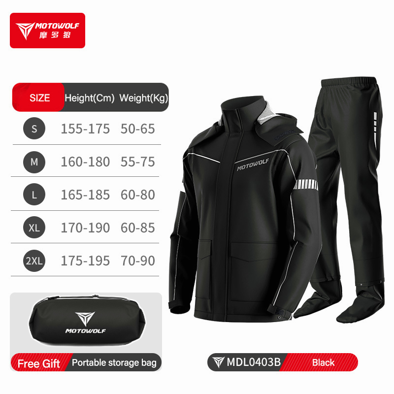 MOTOWOLF Upgrade Motorcycle Raincoat Naik Taraf Baju Hujan Motosikal MDL0403B 摩托车雨衣