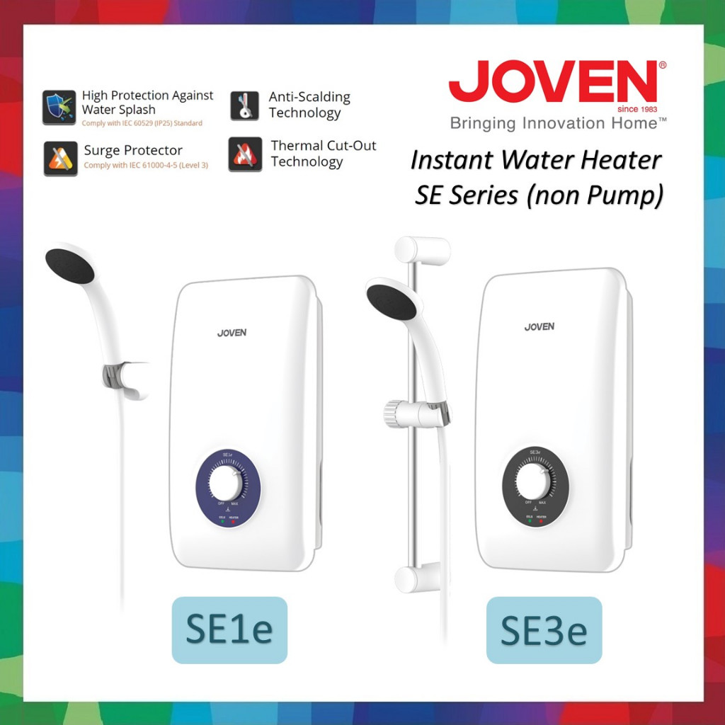 JOVEN SE1e SE3e Instant Water Heater shower No Pump / Pemanas mandi / Shower Heater Home Shower