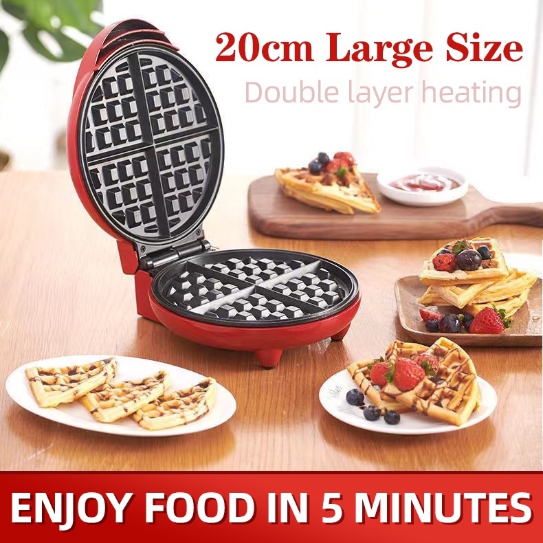 20cm Large Size 1200W Nonstick Waffle Maker Electric DIY Cake Baking Waffle Maker Breakfast Maker