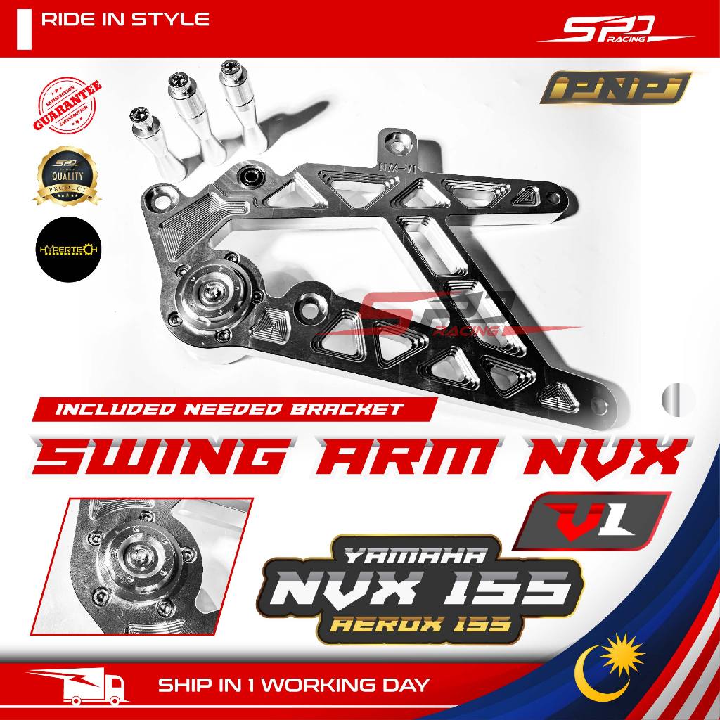 NVX Swing Arm Full Set I FULL CHROME I FULL BLACK Hypertech Racing For NVX 155 V1 V2