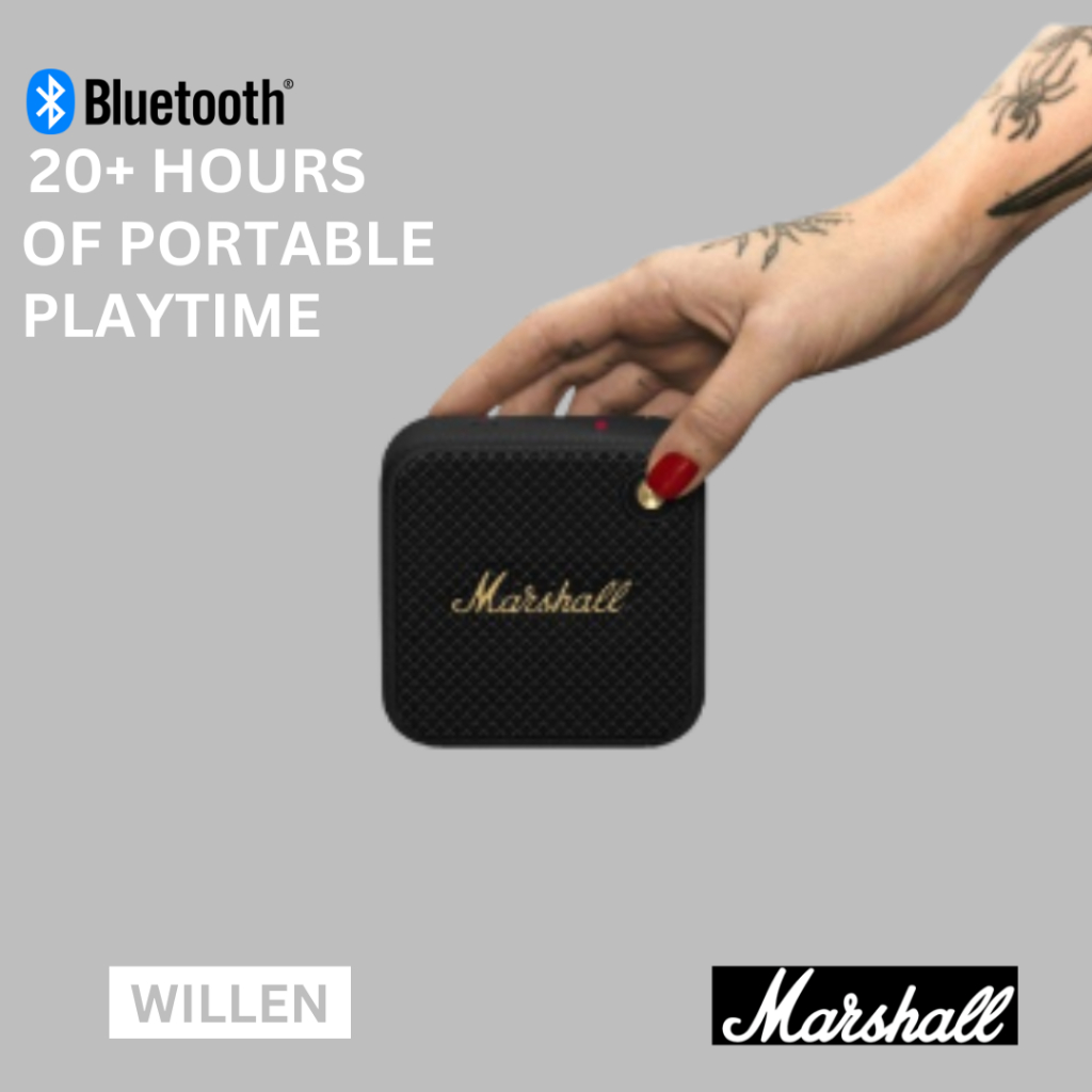 09:09 Marshall Willen Wireless Portable Speaker - IP67 | Mic | 15+ Hours | Connect More Speaker