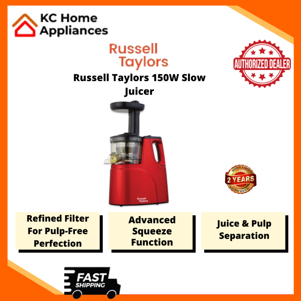 Russell Taylors Slow Juicer | 150W | Anti-slip Feet | Safety Lock | Low Noise Motor | SJ-6 | 2 Years Warranty