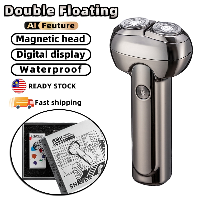 Electric Shaver Man Double Floating Magnetic Cutter Head 3D Trimmer Type-C Rechargeable Shaver Machine Waterproof Razor