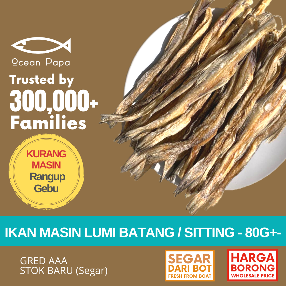 Ocean Papa Ikan Masin Rumi Batang / Ikan Sitting Gred AAA (80G) / Salted Fish