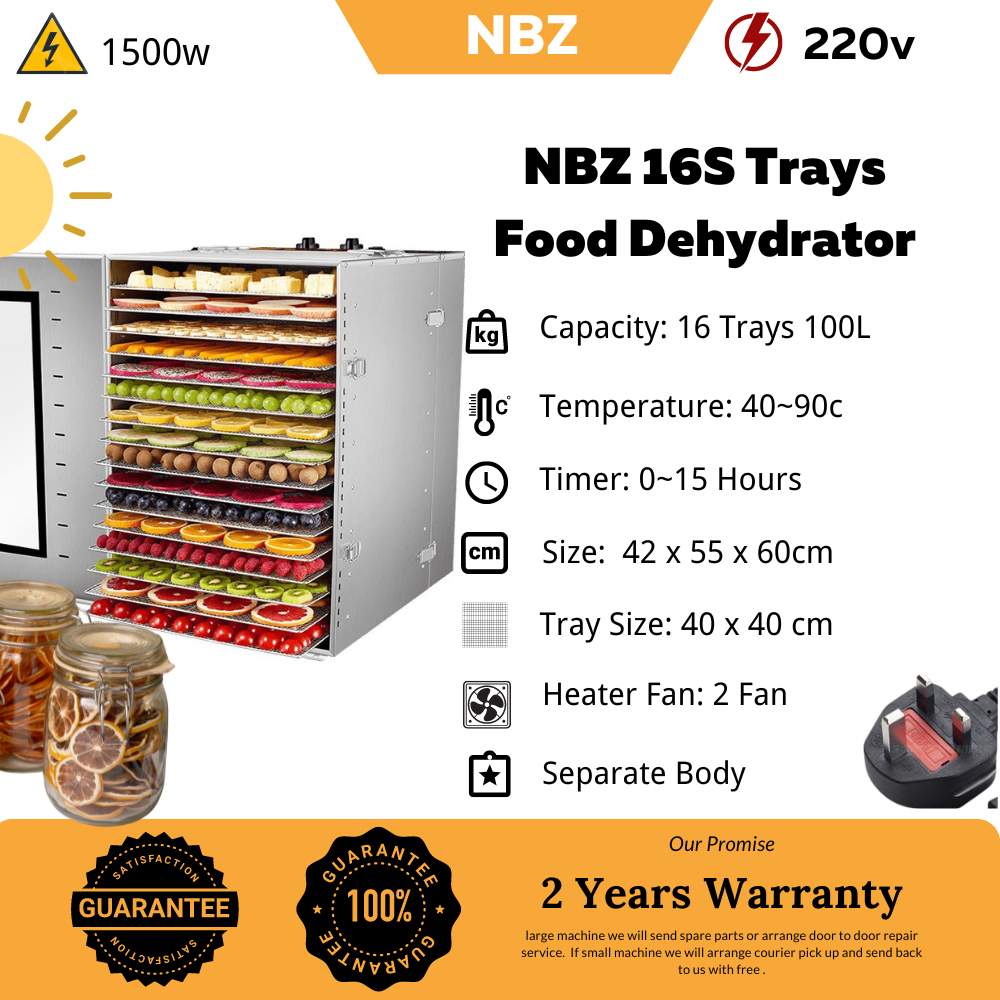 NBZ 16 Tier Food Dehydrator Machine Food Dryer Dehydrator Dehydrated Machine Mesin pengering makanan  风干机 烘幹機 食品 果干机 干果机