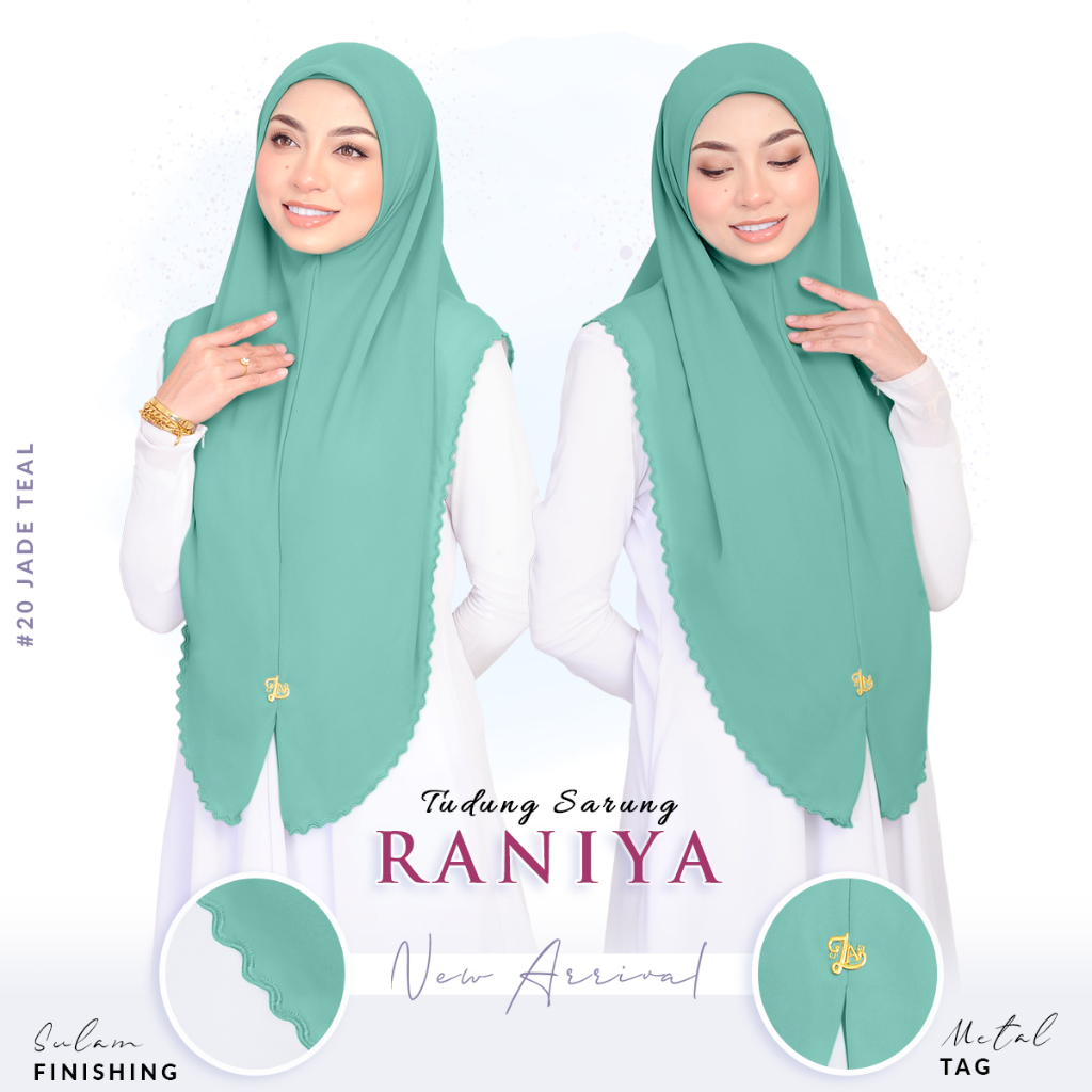 *New Arrival* Raniya Bawal Tudung Sarung Sulam Adult Plain Chiffon (M, L, XL can wear) by Modest Glam