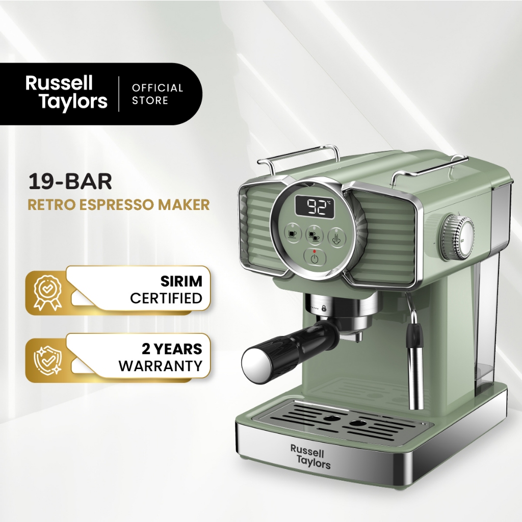 Russell Taylors 19 Bar Espresso Coffee Machine Retro Style Coffee Maker EM-20