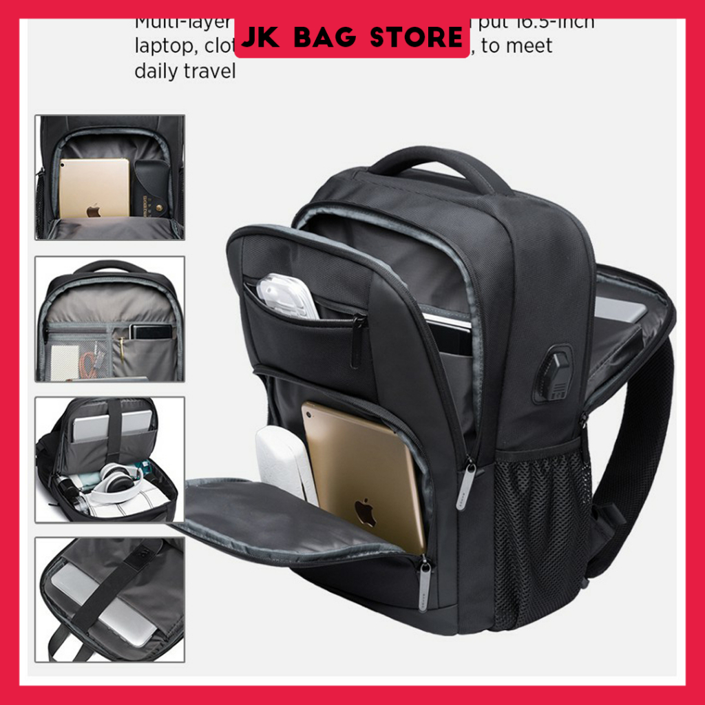 Bange Kaler USB Water Resistant Card Pocket Big Capacity Multi Compartment Anti-Theft Ultra Light Travel Laptop Backpack