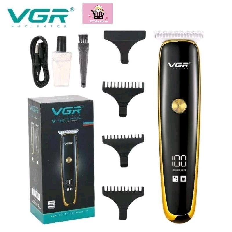[NEW MODEL] VGR V-966 Zero Adjustable Professional Rechargeable Hair trimmer Metal Barber Use Electric Hair Clipper V966