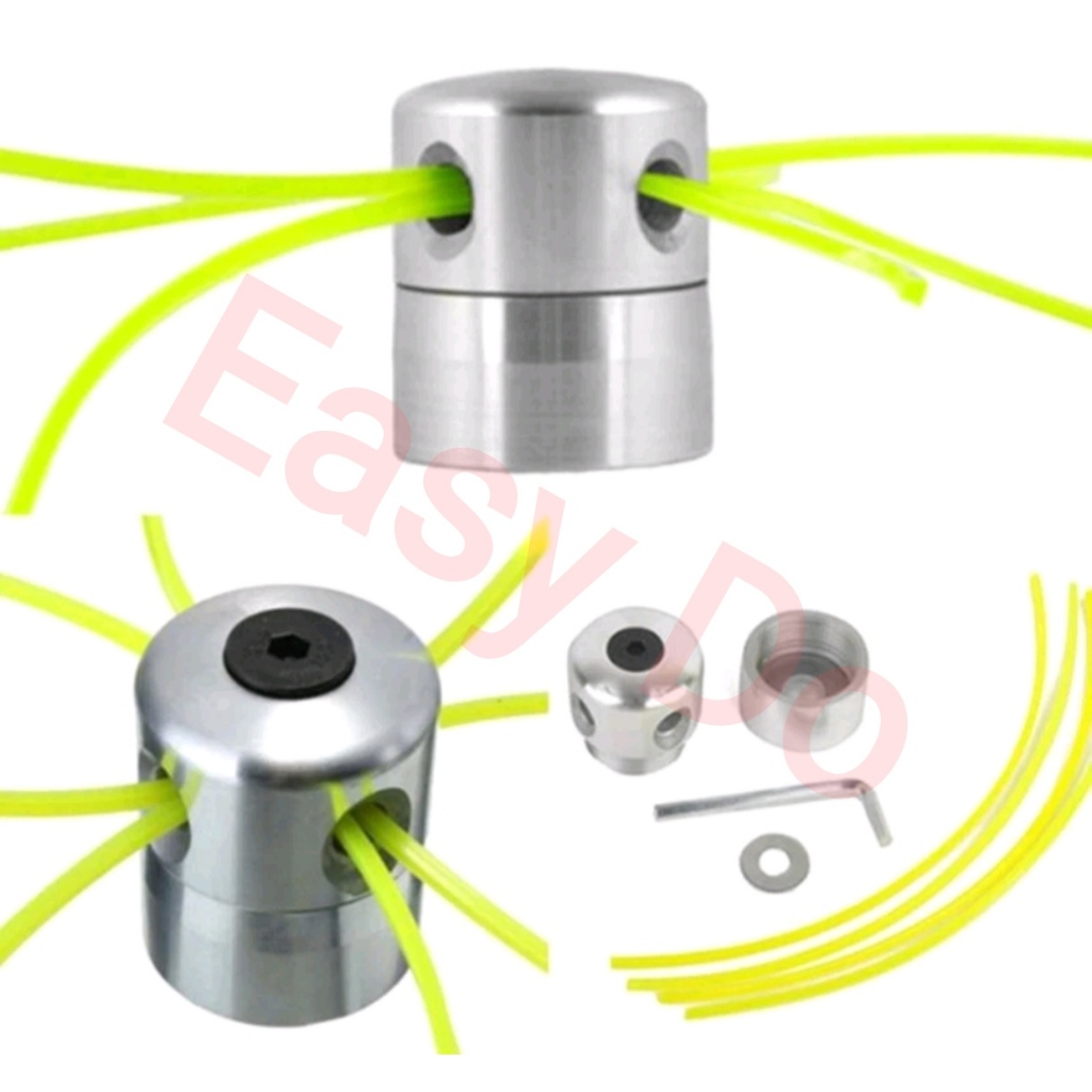 Aluminium Grass Trimmer Head with 4 Trimmer Lines for Brush Cutter Grass Trimmer Grass Cutter Mesin Potong Rumput