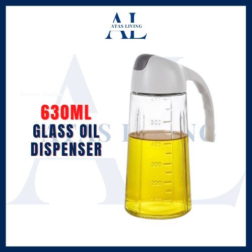 ATAS 630ml Cooking Seasoning Bottle Dispenser Sauce Glass Oil Storage Auto Flip Cap 自动翻盖油壶 油瓶