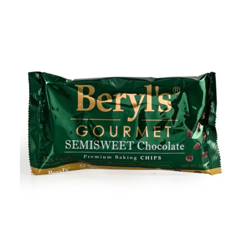 Beryl's Gourmet Semisweet Chocolate Chips 52% 350g (For Baking Used)