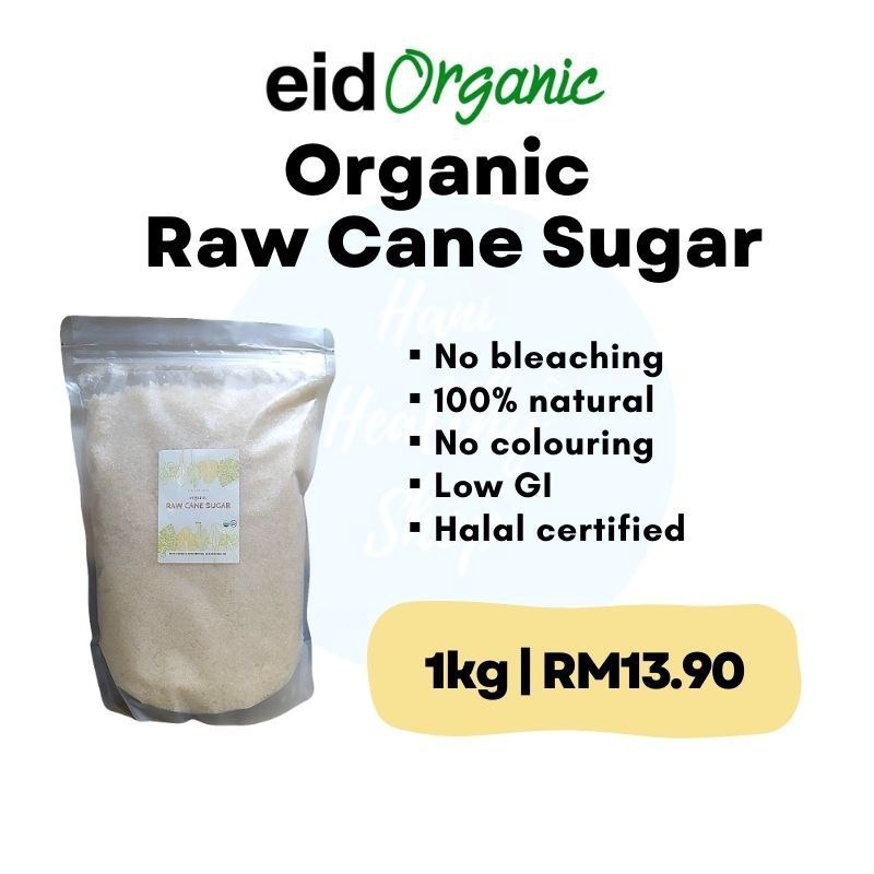 Organic Raw Cane Sugar (1kg)❌No bleaching❌No colouring✅Natural✅Low GI✅Ready stock