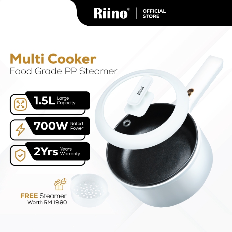 Riino Electric Multi Cooker Non Stick Ceramic Coating 1.5L / 2.5L FREE Steam Rack - RO-MC