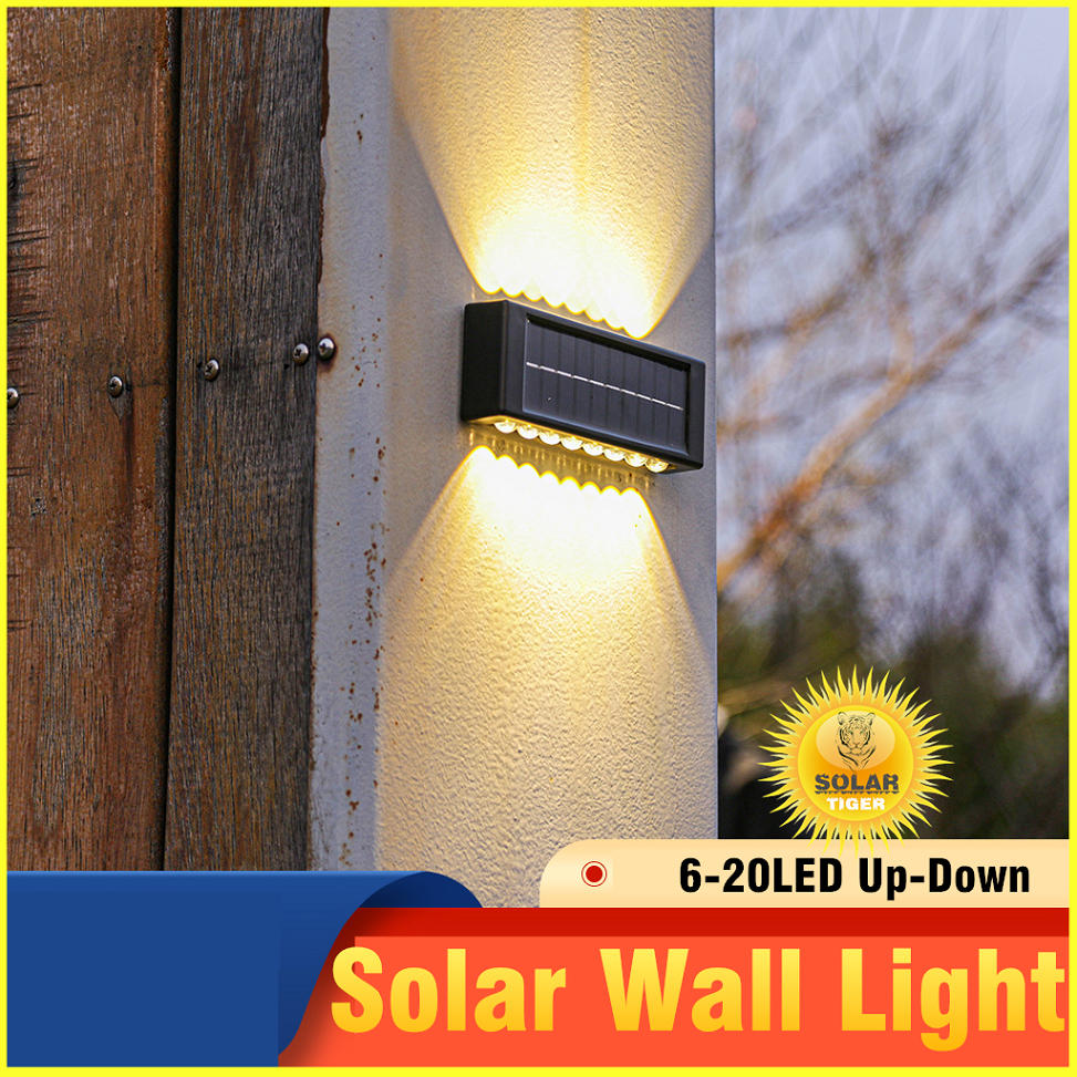 Solar Wall Light 6 LED Lampu Solar Outdoor Lighting Wall Lamp Waterproof Lighting Garden Deco Light