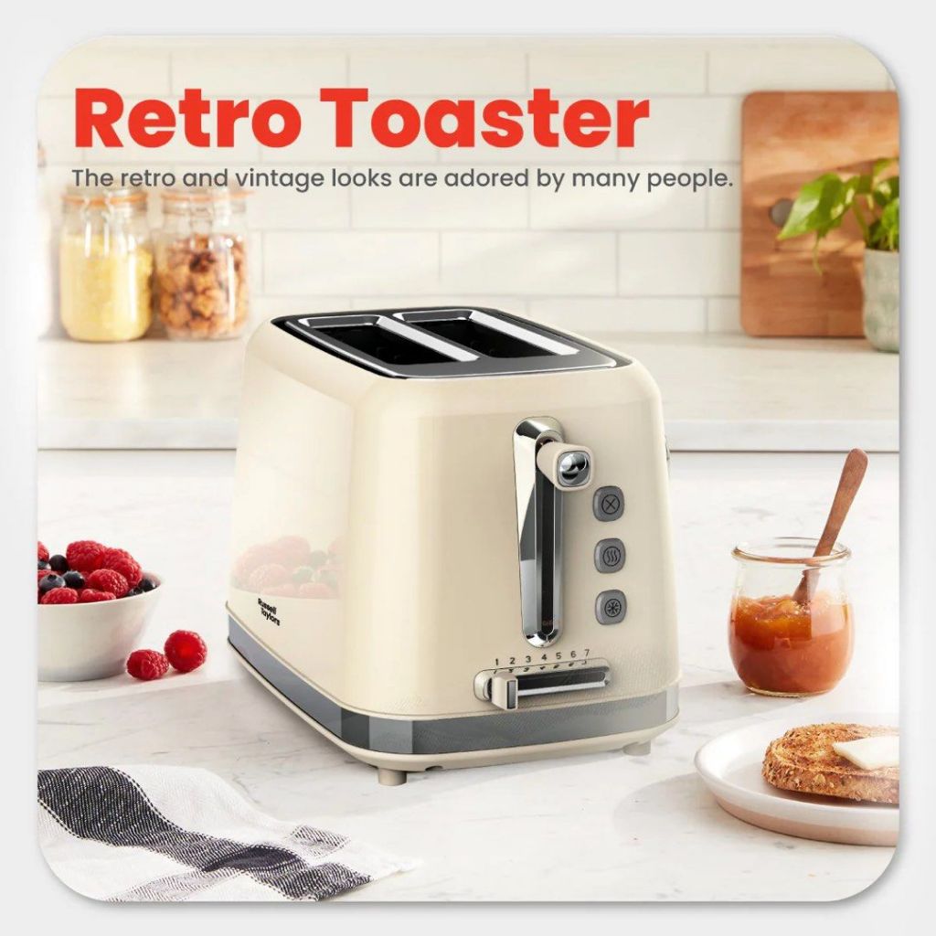 Russell Taylors Toaster RT-10 Creamy White / Pensonic Toaster 2 Slice PT-931SX 7 Level Browning Control Pembakar Roti