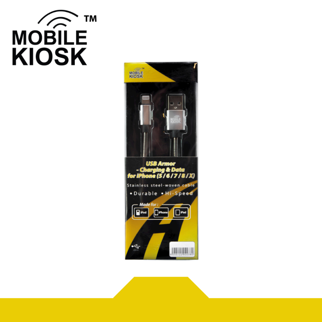 MOBILE KIOSK Armor Cable (USB TO LIGHTNING) for Tech-Savvy Users, Business Professionals, and Gadget Enthusiasts - 1 Pax