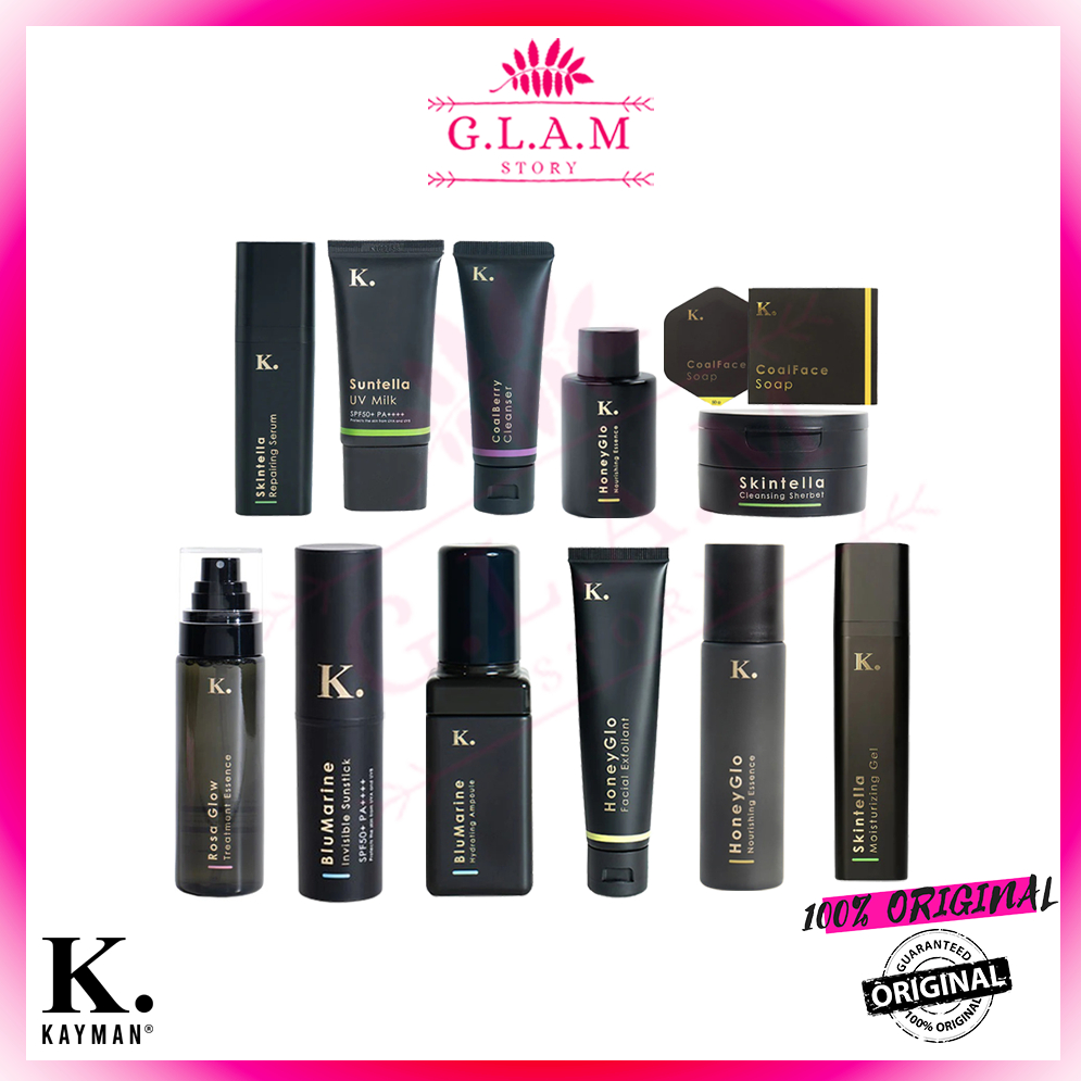 KAYMAN BEAUTY Coalface Soap , COALBERRY CLEANSER, Rosa Glow Essence , Skintella Serum, HoneyGlo, Hyalu Melon Mist Toner