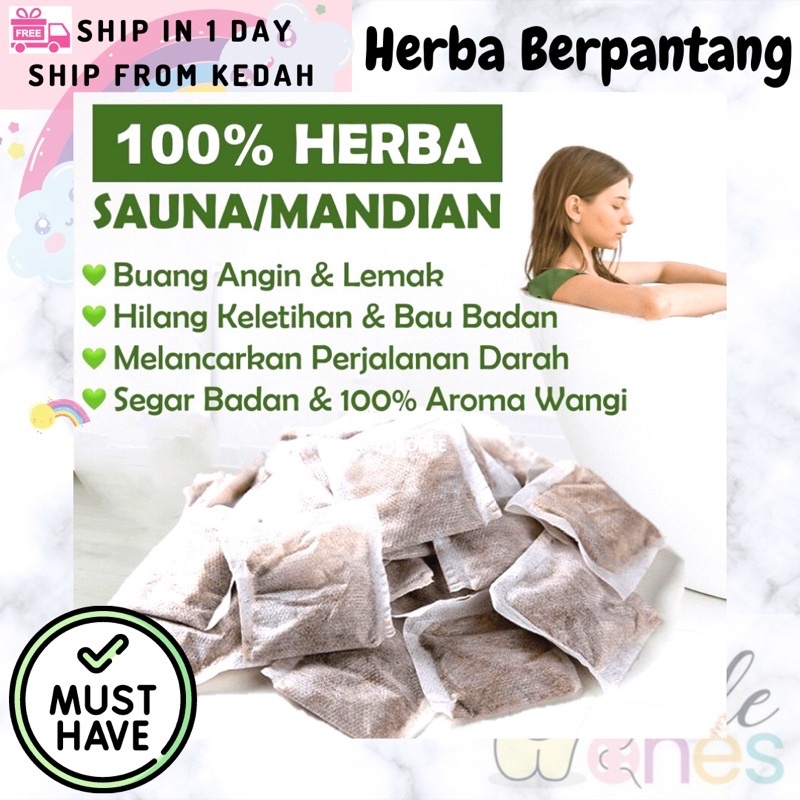 100% Uncang Herba Sauna/MandianHerbal Untuk Kurus Buang Toksik Lemak Angin Bertangas Berpantang Bersalin Foot Massage