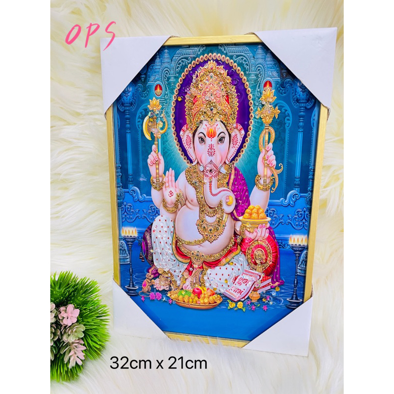 High Quality 3D Diamond Ganesha Statue Sivan Family Frame Statues Frame Ganesha Frame Home Decoration & Prayer