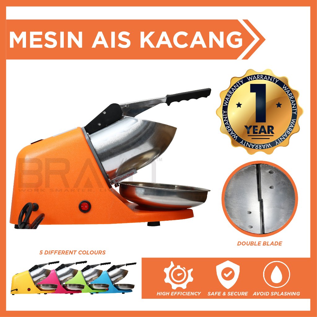 BRAVO Mesin Ais Kacang Ice Crusher Ice Shaver Mesin Air Batu ABC Mesin Kisar Ais Mesin Ice Crusher Mesin Air Batu Campur